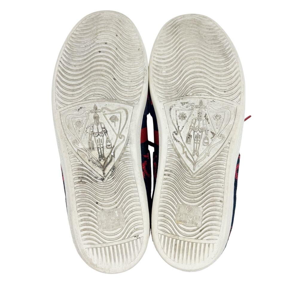 Gucci Ace GG Fabric Sneakers Navy Red Monogram Web Stripe Low Top Women’s 39 - Picture 8 of 11